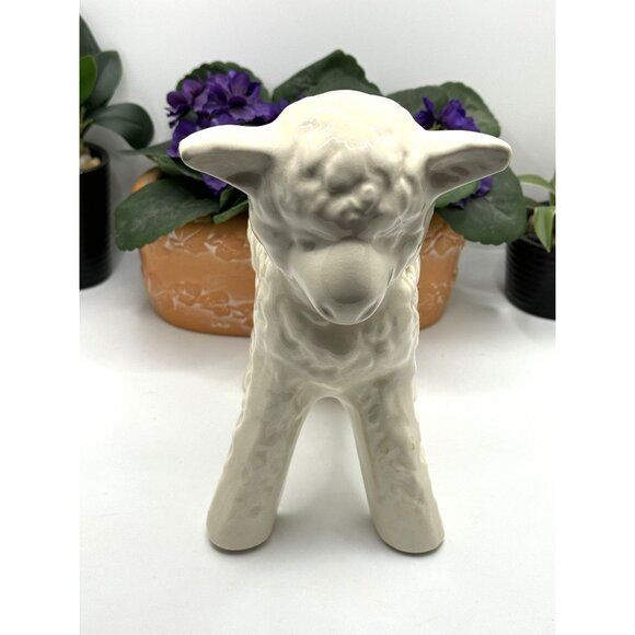 Vintage MCM Ceramic Baby Lamb Planter - Picture 5 of 8